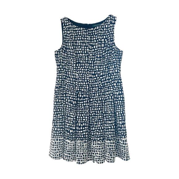 Lauren Ralph Lauren Abstract Checkered Dress Sz 12P - Picture 1 of 6